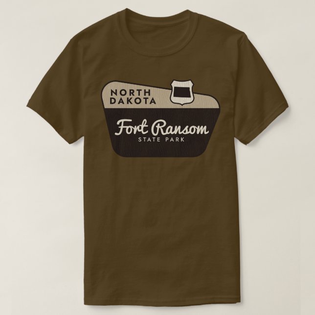 T-shirt Parc d'état de Fort Ransom Affiche de bienvenue du (Design devant)