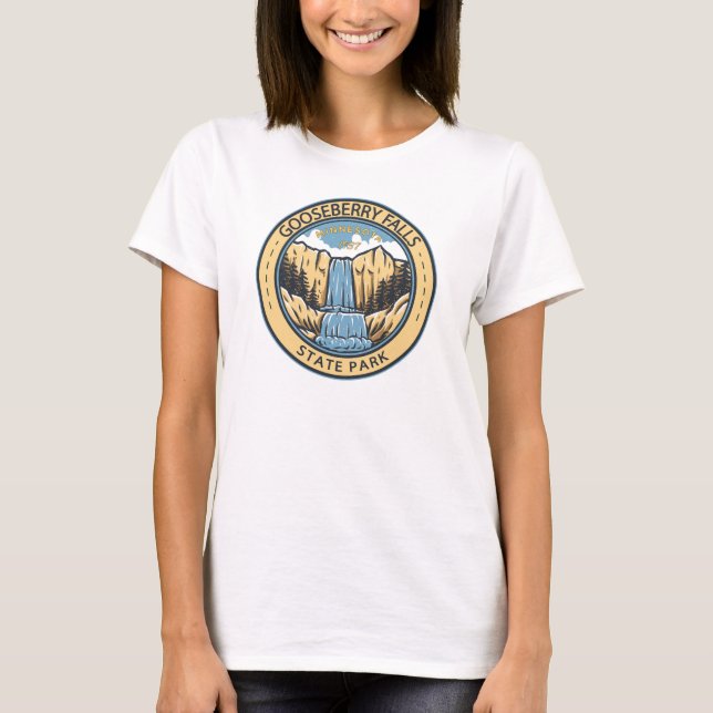 T-shirt Parc d'état de Gooseberry Falls Minnesota Badge (Devant)