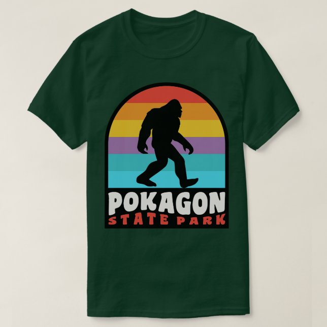 T-shirt Parc d'état de Pokagon Indiana Retro Sunset (Design devant)