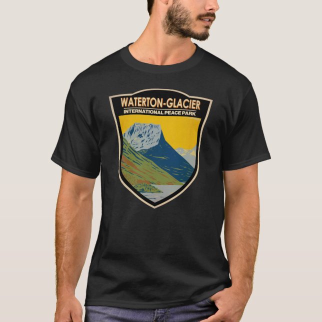 T-shirt Parc international de la paix Waterton-Glacier Vin (Devant)