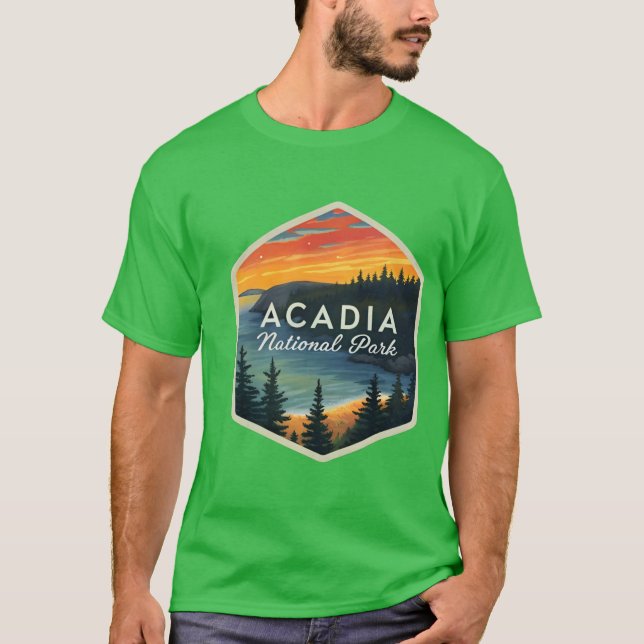 T-shirt Parc national Acadia au coucher du soleil (Devant)