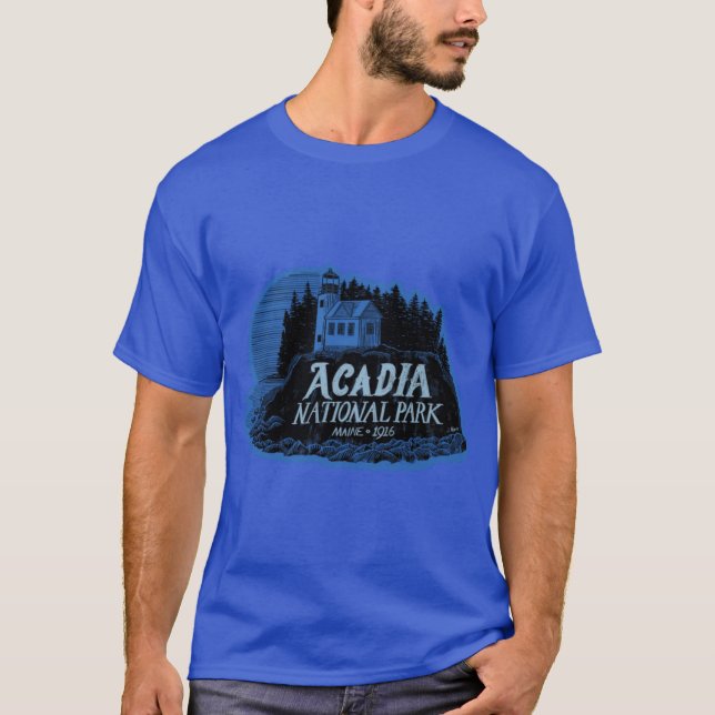 T-shirt Parc national Acadia Étiquette surdimensionné (Devant)