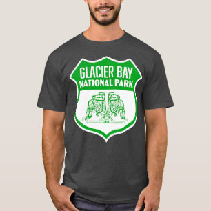 T-shirt Parc national de Glacier Bay Retro Bird Shield Gre