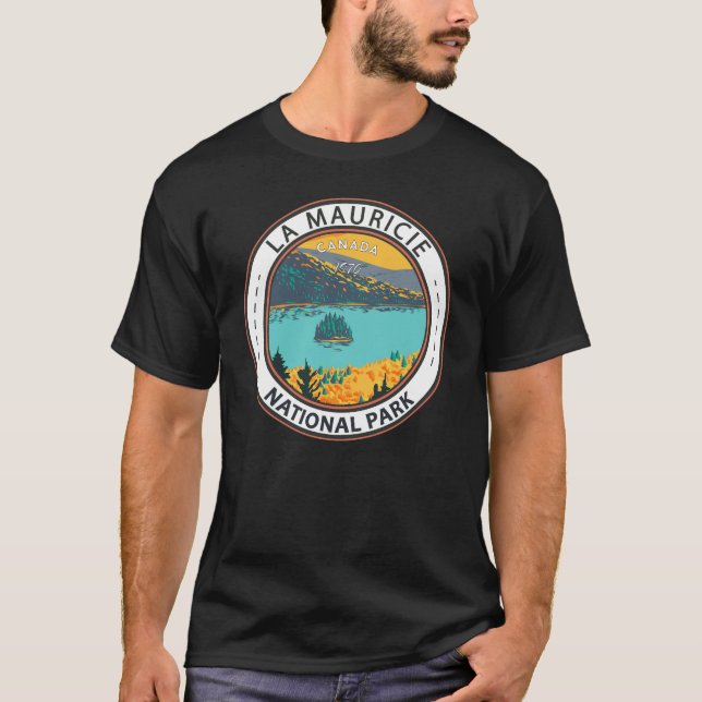 T-shirt Parc national de la Mauricie Travel Art Badge Vint (Devant)
