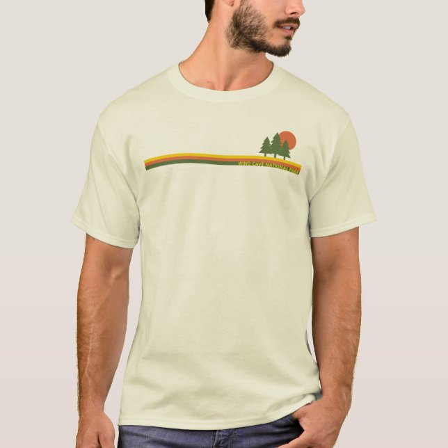 T-shirt Parc national de Wind Cave Pine Trees Soleil (Devant)