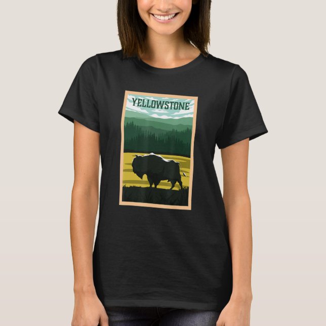 T-shirt Parc national de Yellowstone Bison Buffalo Souveni (Devant)