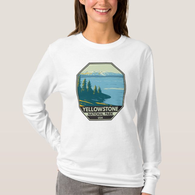 T-shirt Parc national de Yellowstone Lac Yellowstone Vinta (Devant)