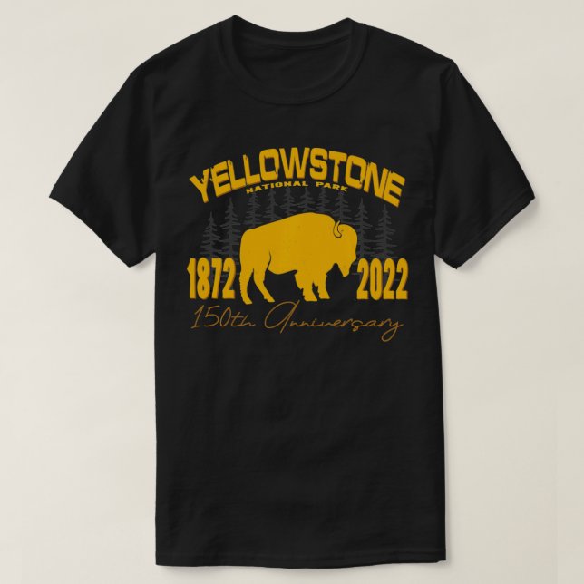 T-shirt Parc national de Yellowstone Mémora du 150e annive (Design devant)