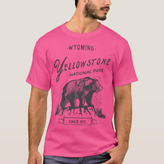T-shirt Parc national de Yellowstone Randonnée d'ours-chem
