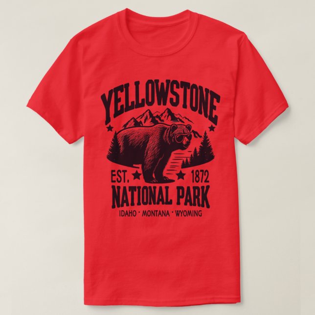 T-shirt Parc National De Yellowstone Un Sauvage Intemporel (Design devant)