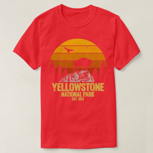 T-shirt Parc national de Yellowstone Wyoming Buffalo Bison (Design devant)