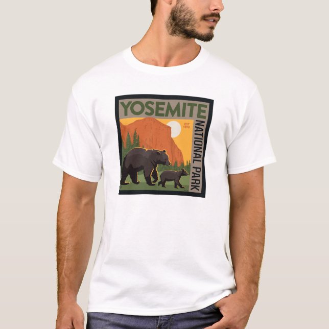 T-shirt Parc national de Yosemite | Famille d'ours (Devant)