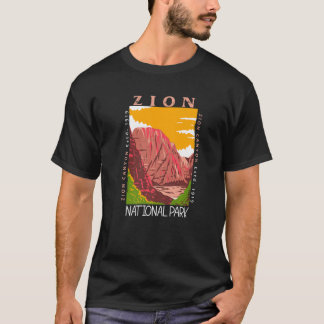 T-shirt Parc national de Zion Utah Canyon Zion en détresse
