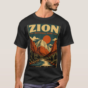 T-shirt Parc national de Zion vintage rétro canyon extérie