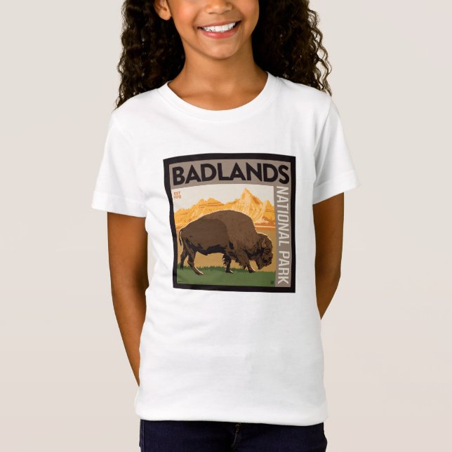 T-Shirt Parc national des Badlands | Buffalo (Devant)