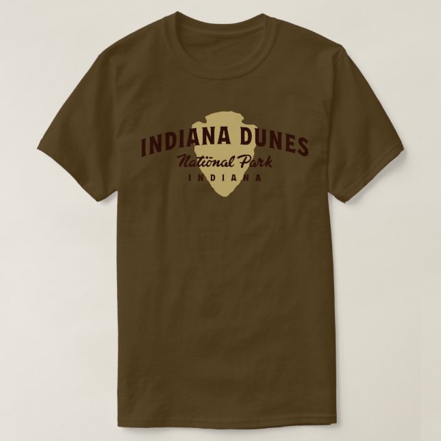 T-shirt Parc national des dunes d'Indiana Texte Arté Brown (Design devant)