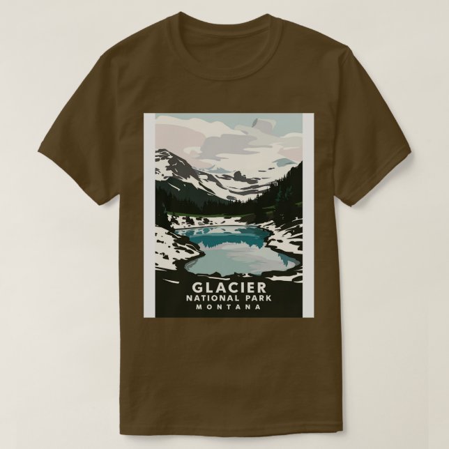 T-shirt Parc national des Glaciers Montana Paysage majestu (Design devant)