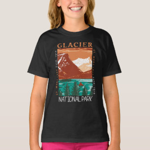 T-shirt Parc national des Glaciers Montana Vintage en détr