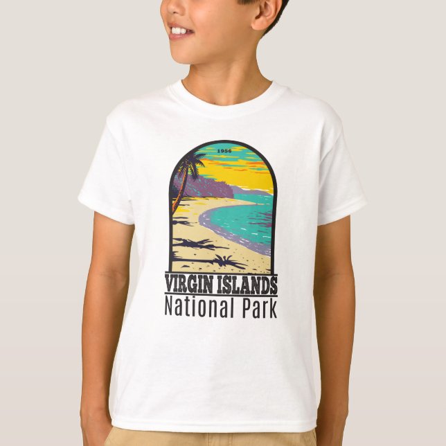 T-shirt Parc national des Îles Vierges Trunk Bay Beach T-S (Devant)