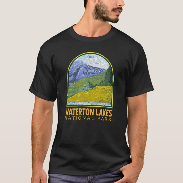 T-shirt Parc national des Lacs-Waterton Canada Voyage Vint (Devant)