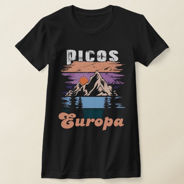 T-shirt Parc national des Picos de Europa à la mode Rétro (Poser)