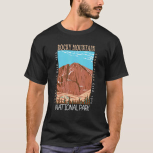 T-shirt Parc national des Rocheuses Longs pic en état de d