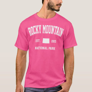 T-shirt Parc national des Rocheuses Retro Randonnée Colora
