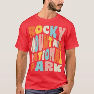 T-shirt Parc national des Rocheuses Rétro Typogra Vintage