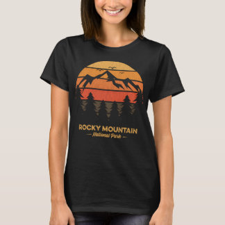 T-shirt Parc national des Rocheuses Rétro Vintage Souveni