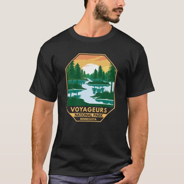 T-shirt Parc national des Voyageurs Emblème de coucher de  (Devant)