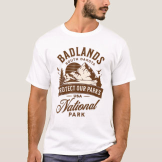 T-shirt Parc national du Dakota du Sud Randonnée en plein 