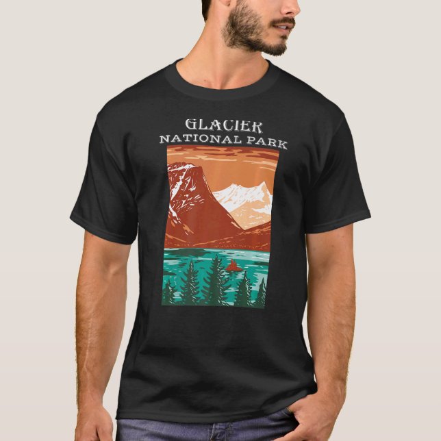 T-shirt Parc national du glacier du lac Saint Mary Montana (Devant)