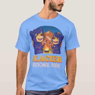 T-shirt Parc national du Glacier Montana Ours noir Vintage