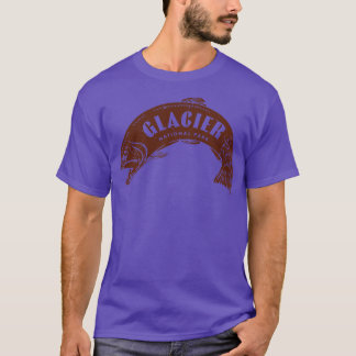 T-shirt Parc national du Glacier Poisson Brown