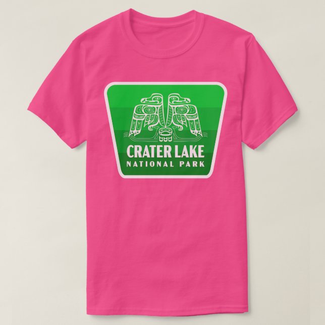 T-shirt Parc national du lac Crater Badge d'oiseaux rétro  (Design devant)