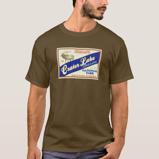 T-shirt Parc national du lac Crater (Elk) (Devant)