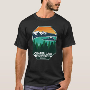 T-shirt Parc national du lac Crater Emblème de compas rétr