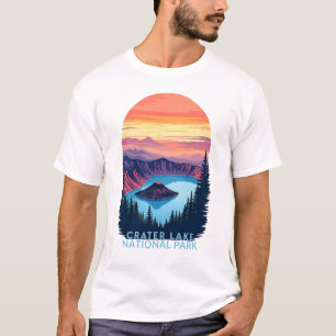 T-shirt Parc national du lac Crater - Paysage du coucher d