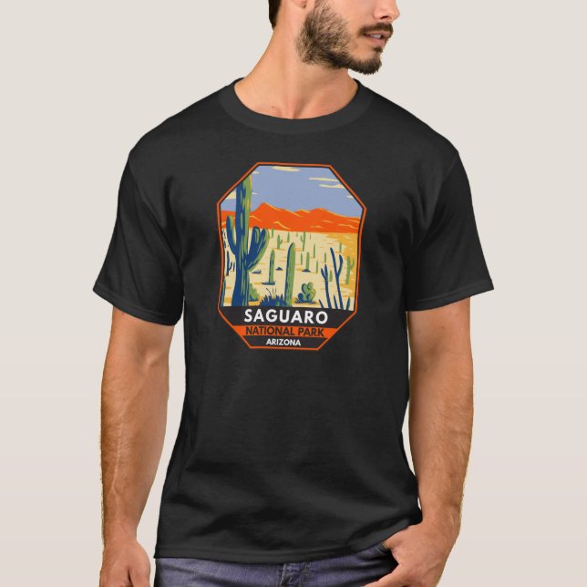 T-shirt Parc national du Saguaro Arizona Giant Cactus Vint (Devant)