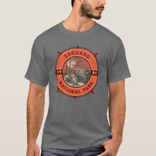 T-shirt Parc national du Saguaro Emblème de compas rétro C