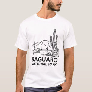 T-shirt Parc national du Saguaro Ligne minimale Art