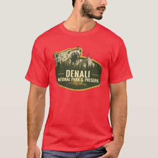 T-shirt Parc national et réserve de Denali Alaska Rétro Ma