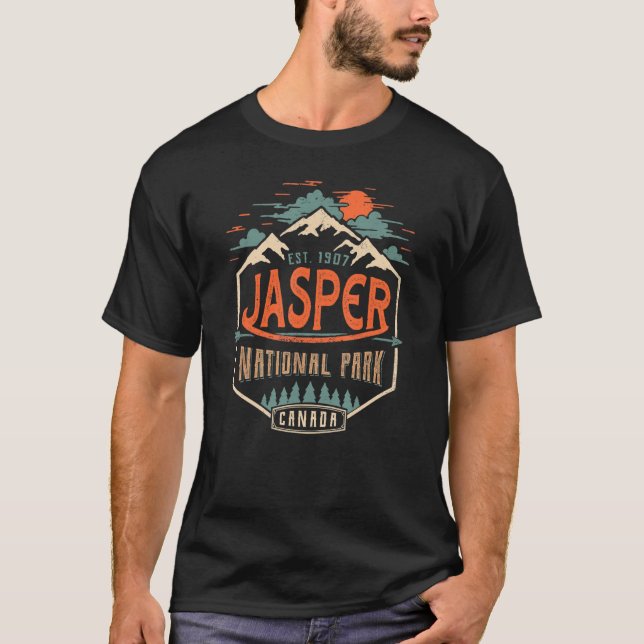 T-shirt Parc national Jasper Alberta Exploration Canada Tr (Devant)