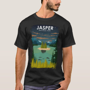 T-shirt Parc national Jasper Vintage Voyage rétro minimal