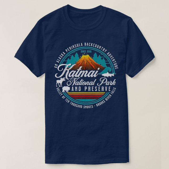T-shirt Parc national Katmai Réserve de l'ours d'Alaska (Design devant)