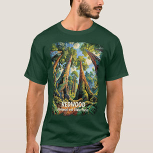 T-shirt Parc national Redwoods Californie Van Gogh sur mes