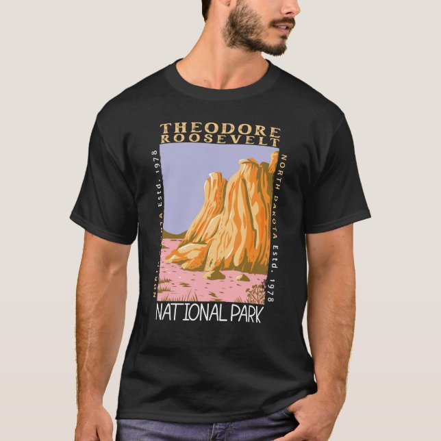 T-shirt Parc national Theodore Roosevelt Rétro perturbé (Devant)