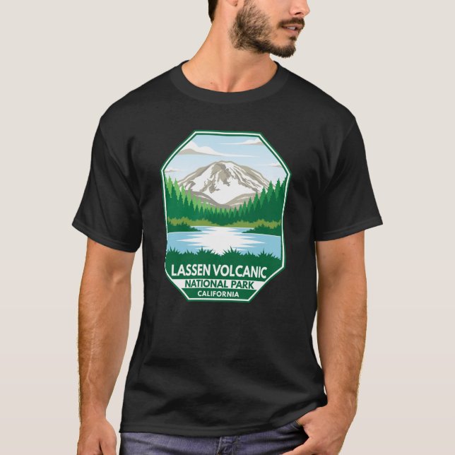 T-shirt Parc national volcanique de Lassen Emblem rétro mi (Devant)