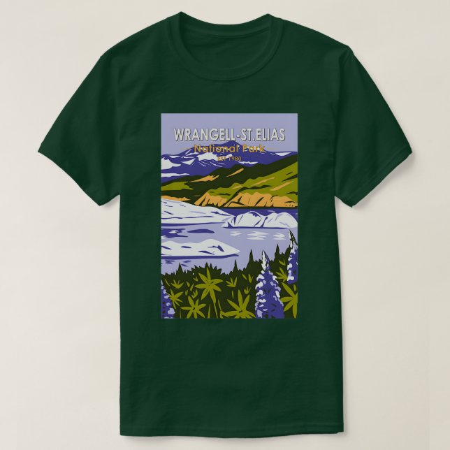 T-shirt Parc national Wrangell St Elias Nizina Lake Alaska (Design devant)