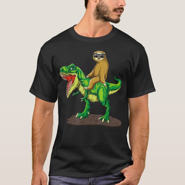 T-shirt Parcelle avec lunettes de soleil équitation T rex  (Devant)